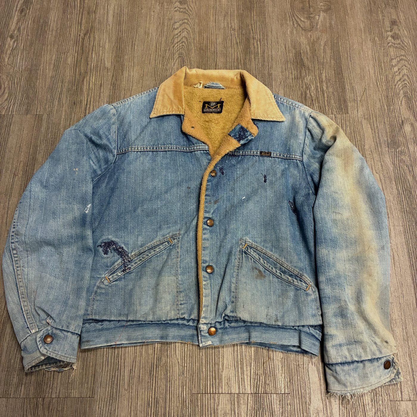 1970s Blue Bell Maverick denim jacket, distressed and tastefully repaired